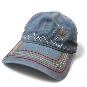 Gray Cotton Cap with Embroidered Design